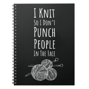Funny Knitting Gifts Minimalist Knitter Humor  Notebook