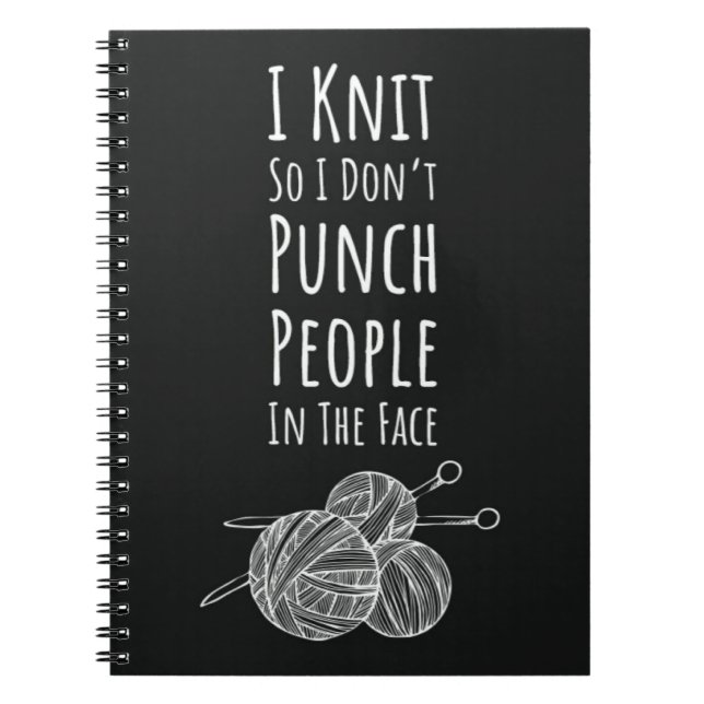 Funny Knitting Gifts Minimalist Knitter Humor  Notebook (Front)
