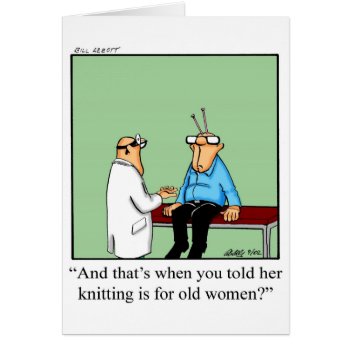 Funny Knitting Humor Blank Card Spectickles by Spectickles at Zazzle