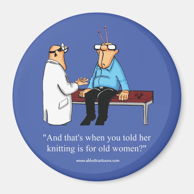 Funny Knitting Humor Magnet Favor (Front)