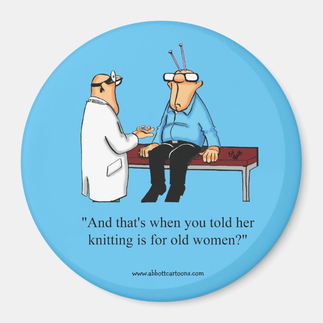 Funny Knitting Humor Magnet Gift (Front)