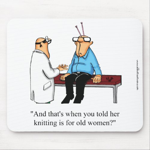 Funny Knitting Humor Mouse Pad