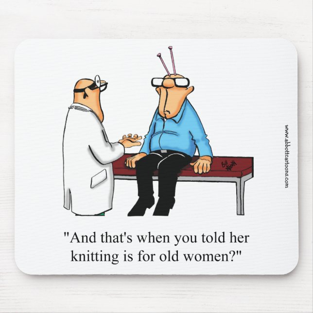 Funny Knitting Humor Mouse Pad (Front)