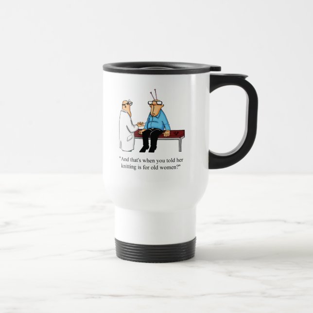 Funny Knitting Humor Travel Mug Gift (Right)