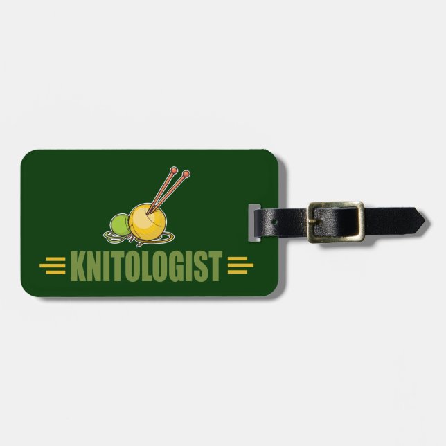 Funny Knitting Luggage Tag (Front Horizontal)