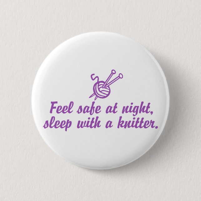 Funny Knitting Pinback Button (Front)