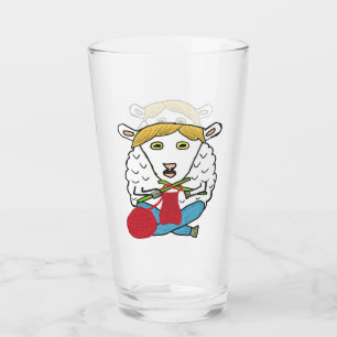 Funny Knitting Sheep Glass