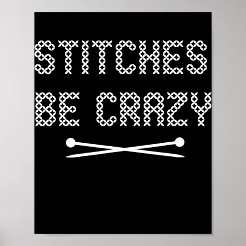 Funny Knitting Stitches Design  Poster