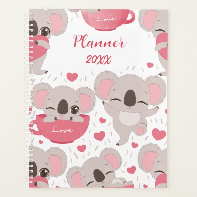 Funny Koala Bear Personalized Planner (Front)