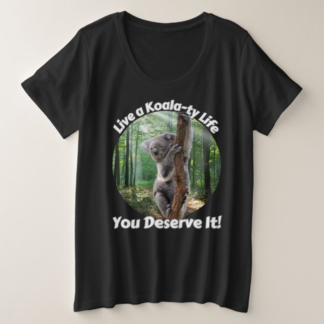 Funny Koala Bear Plus Size T-Shirt (Design Front)