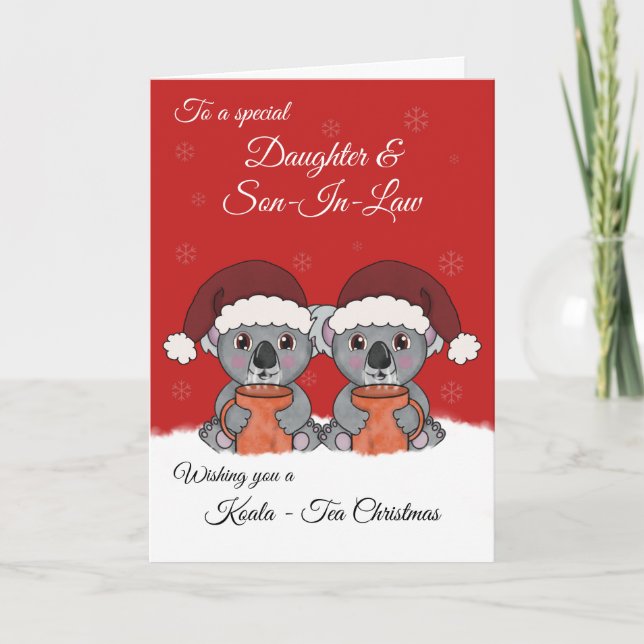 Funny Koala Christmas Holiday Card (Front)