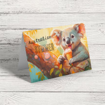 Funny Koala Ice Cream Australian Summer Card