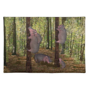 Funny Koala-Wannabe Hippos Placemat