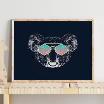 Funny Koala | With Sunglasses Wall Print by TinkPrints at Zazzle