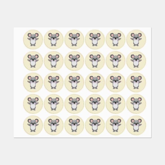 Funny Koalas Labels (Sheet)