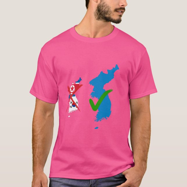 Funny Korean Unification Flag, Korean Unification  T-Shirt (Front)