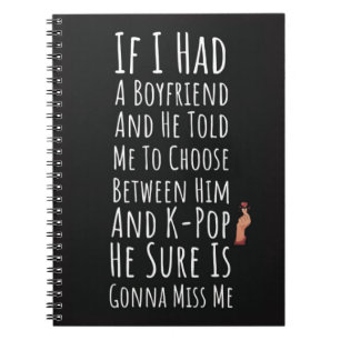 Funny Kpop Gifts For Girls Teens Women Notebook