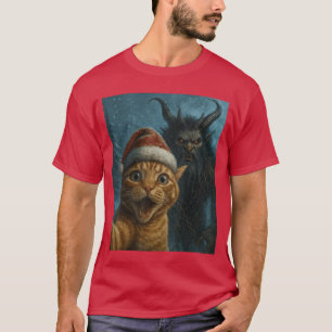 Funny Krampus Cat Sie Christmas Horror Meme family T-Shirt