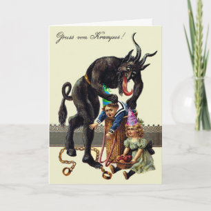Funny Krampus Christmas Birthday Custom Text Card