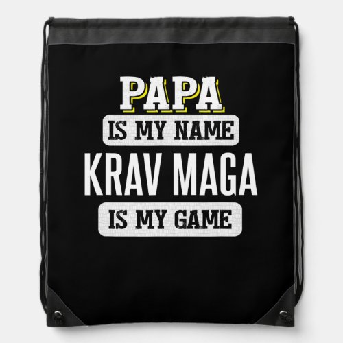 Funny Krav Maga Gift for Papa Fathers Day  Drawstring Bag