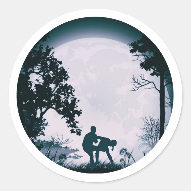 Funny Krav Maga Martial Arts Full Moon Sticker (Front)