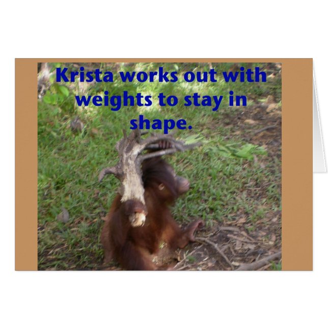 Funny Krista Orangutan Cards (Front Horizontal)