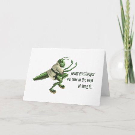 Funny Kung Fu Grasshopper Card