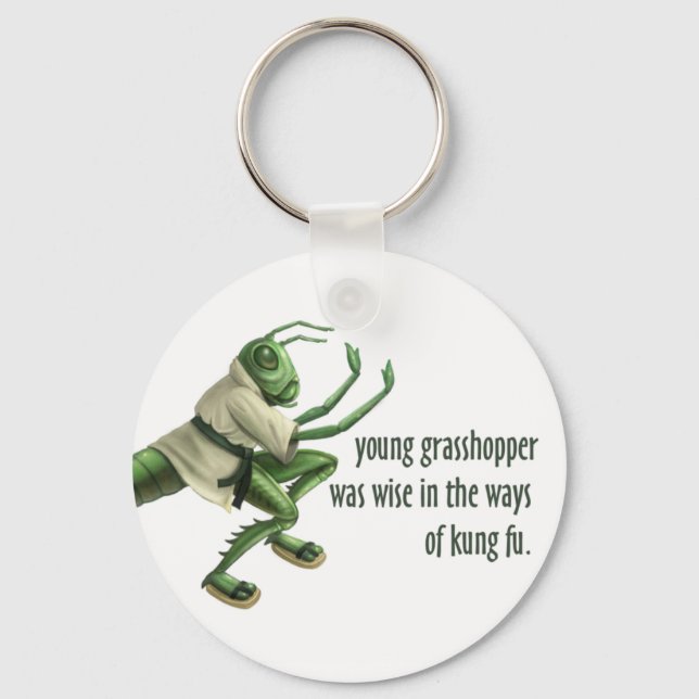 Funny Kung Fu Grasshopper Keychain (Front)