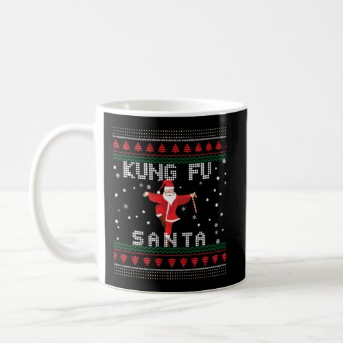 Funny Kung Fu Santa Claus Ugly Christmas Sweater J Coffee Mug