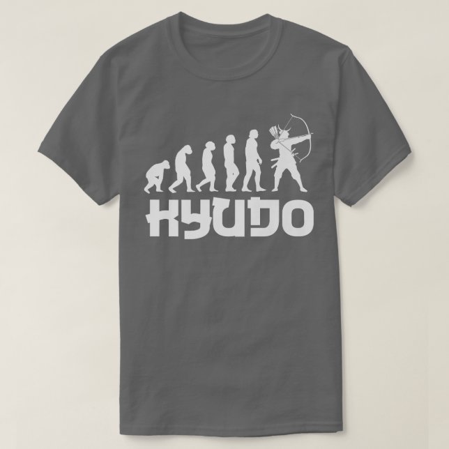 Funny Kyudo Evolution Design Japanese Archery Samu T-Shirt (Design Front)