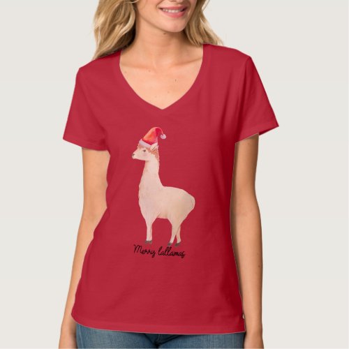 funny la llamas design be a uni llama christmas T_Shirt