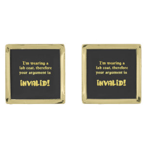 Funny Lab Coat Logic: The Ultimate Argument Ender Cufflinks