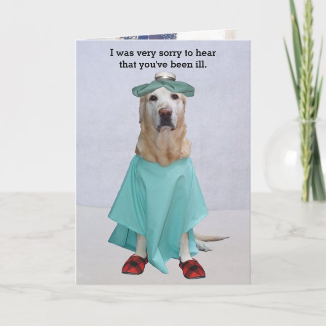 Funny Lab Customizable Get Well Card (Front)