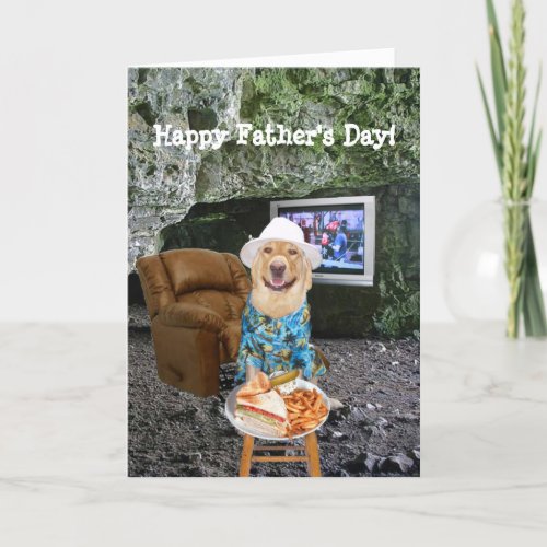 Funny Lab Man Cave Fathers Day Card