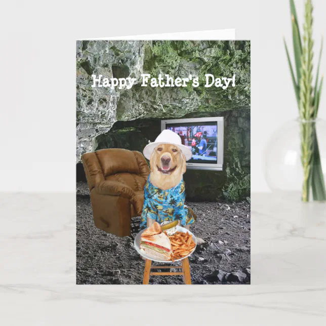 Funny Lab Man Cave Father's Day Card | Zazzle