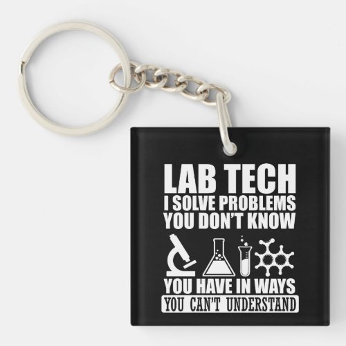 Funny Lab Tech Keychain