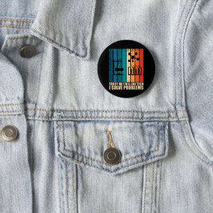 Funny lab tech laboratory technician  button