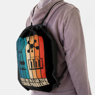 Funny lab tech laboratory technician humor drawstring bag