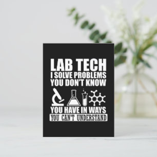 Funny lab tech quotes laboratory technician humor postcard