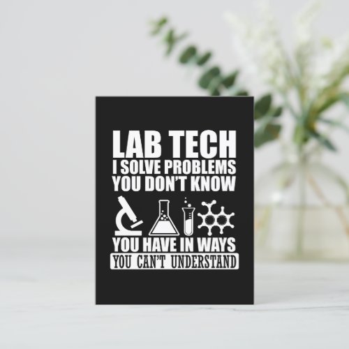 Funny lab tech quotes laboratory technician humor postcard