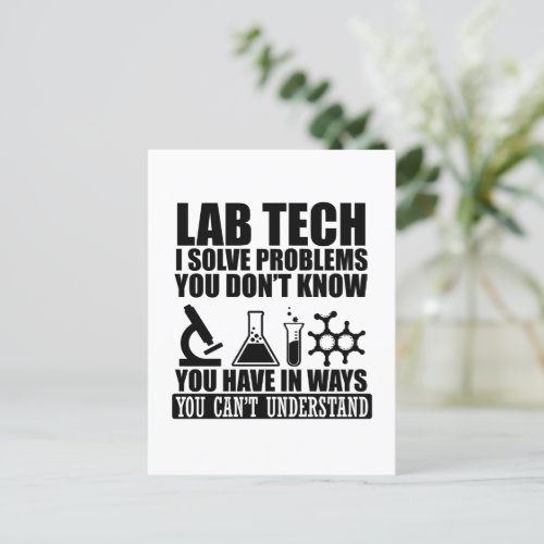 Funny lab tech quotes laboratory technician humor postcard