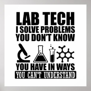 Funny lab tech quotes laboratory technician humor poster