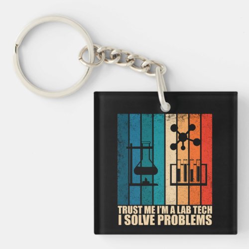 Funny lab tech vintage keychain