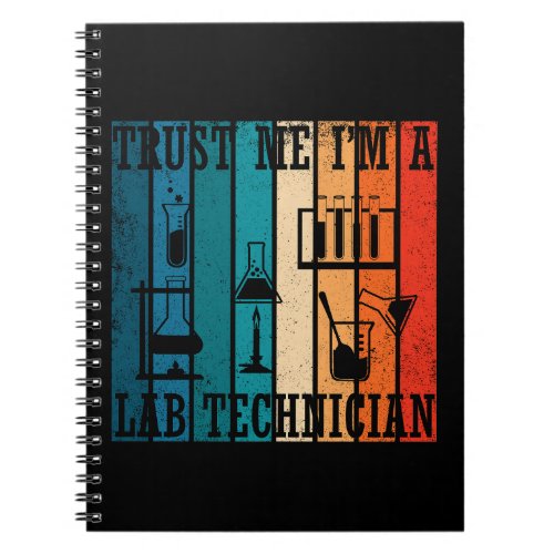 Funny lab tech vintage laboratory technician humor notebook