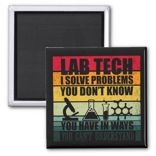 Funny lab tech vintage magnet