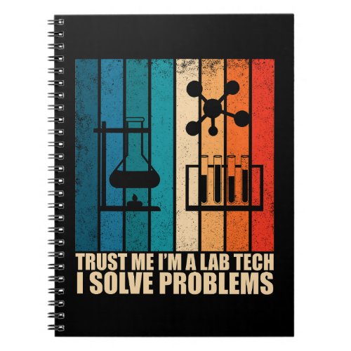 Funny lab tech vintage notebook
