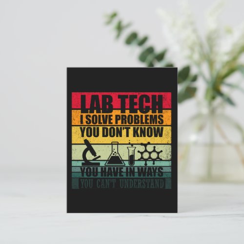 Funny lab tech vintage postcard