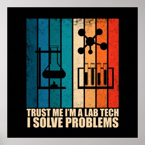 Funny lab tech vintage poster