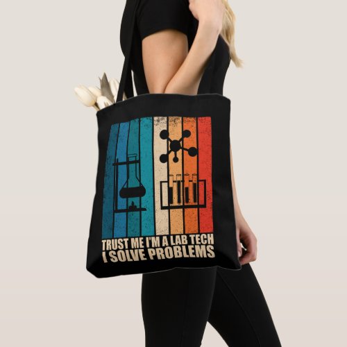 Funny lab tech vintage tote bag