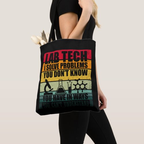 Funny lab tech vintage tote bag